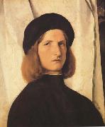 Lorenzo Lotto Young Man Before a White Curtain (mk45) Germany oil painting artist